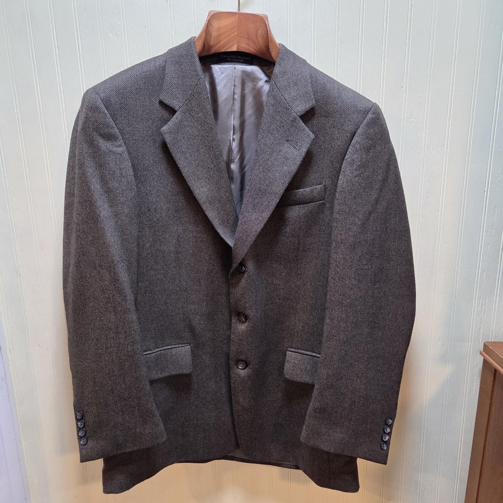 Gianfranco Ruffini Blazer Mens Medium R-39 Gray Herringbone Lambswool Sport Coat